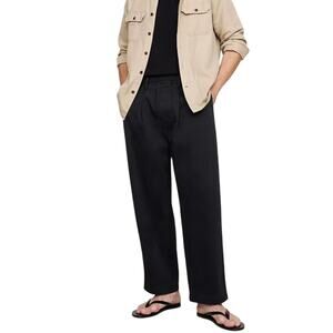 Banana Republic Loose Lightweight Cotton Pull On Pant Black S 816123